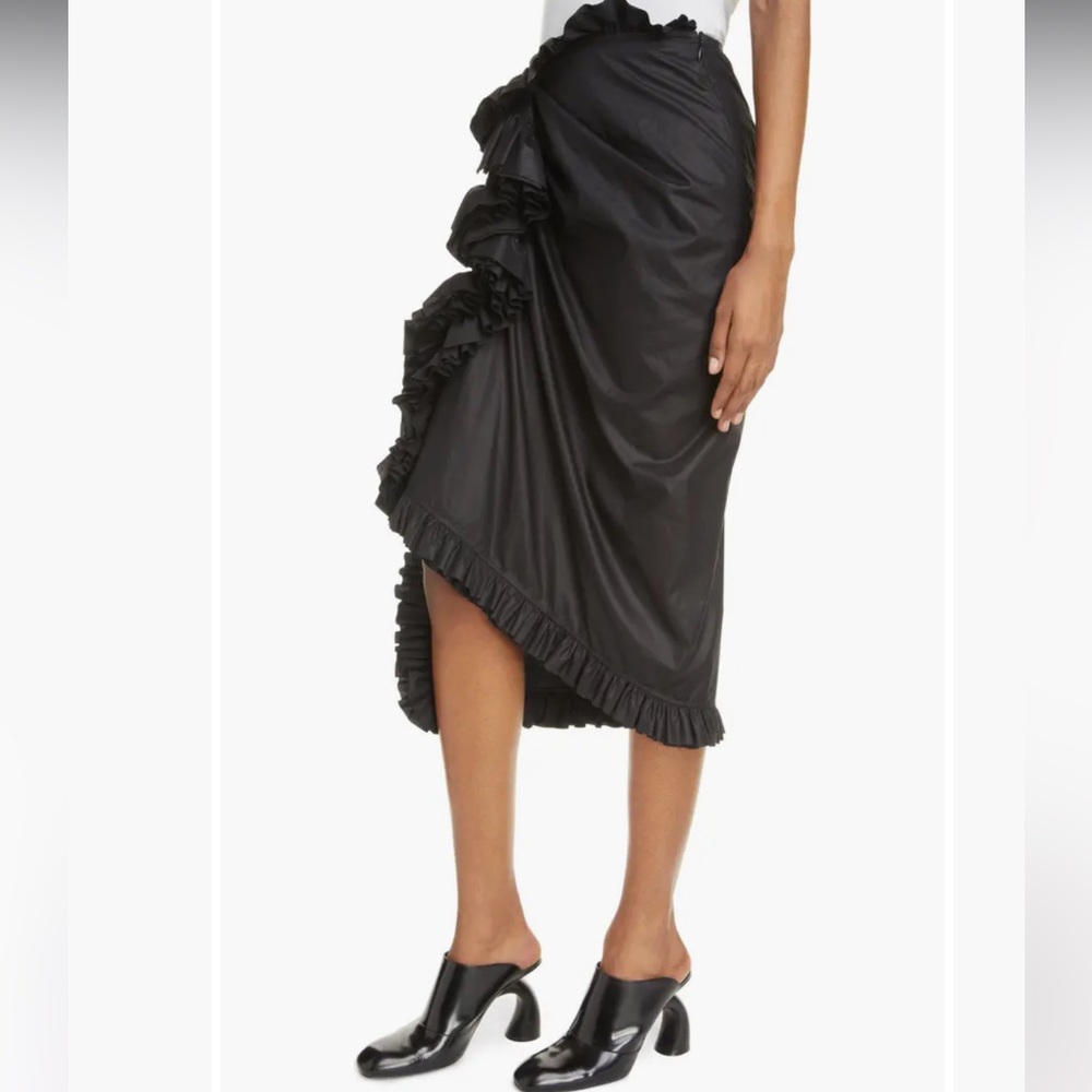 Dries Van Noten Ruffled Midi Black Skirt - Picture 8 of 16